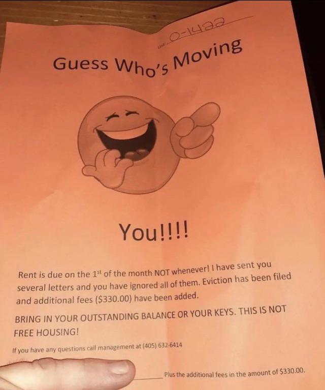Epic Eviction Notice How Do You Do Fellow Kids Know Your Meme