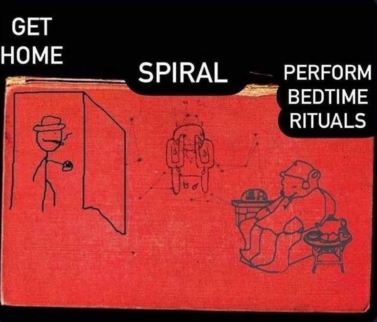 GET HOME DLC SPIRAL CH Voo U PERFORM BEDTIME RITUALS