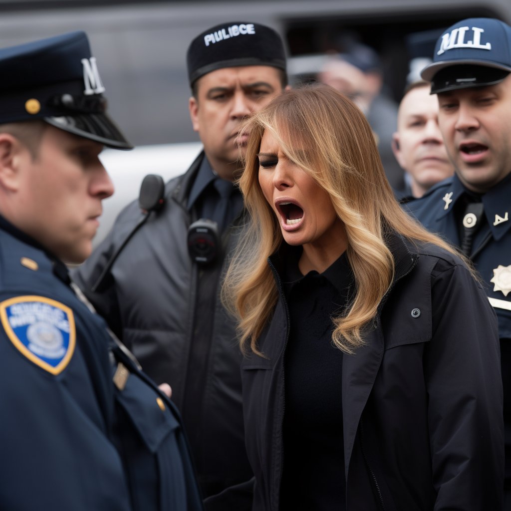 Melania Yelling at Police (AI art) | Donald Trump Getting Arrested AI