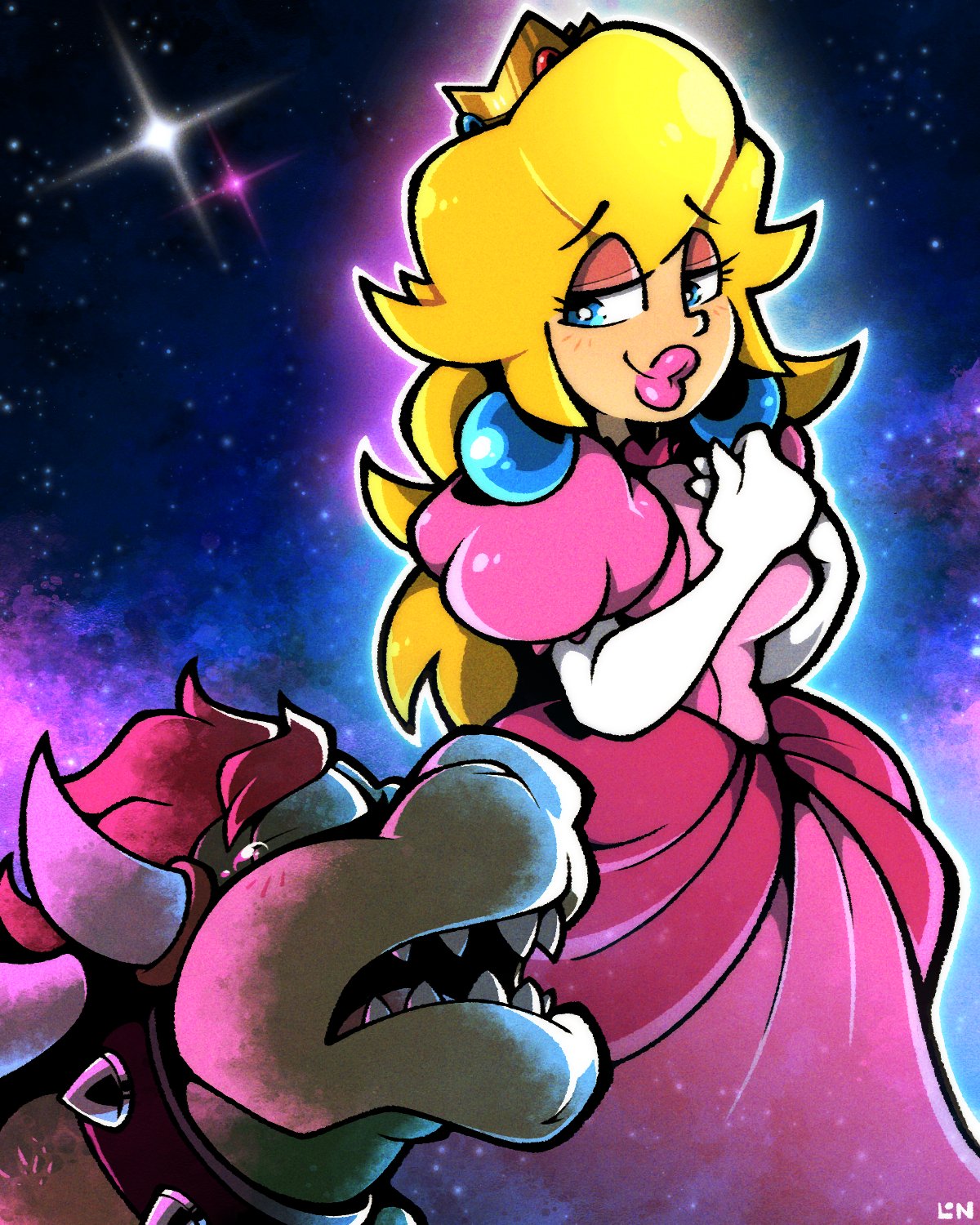 mario and peach and bowser