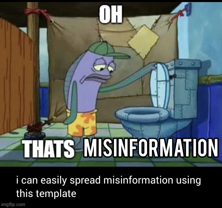 OH THATS MISINFORMATION i can easily spread misinformation using this template imgflip.com