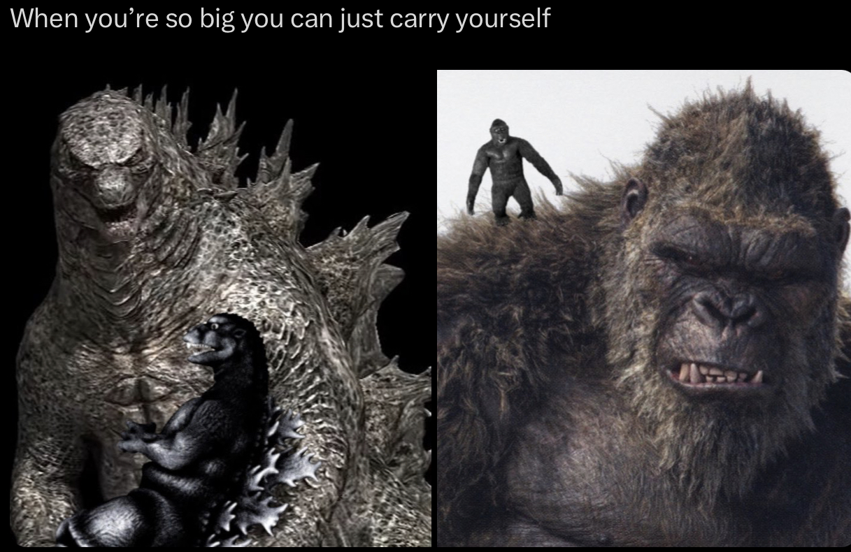 Godzilla and kong size up Godzilla vs. Kong Know Your Meme