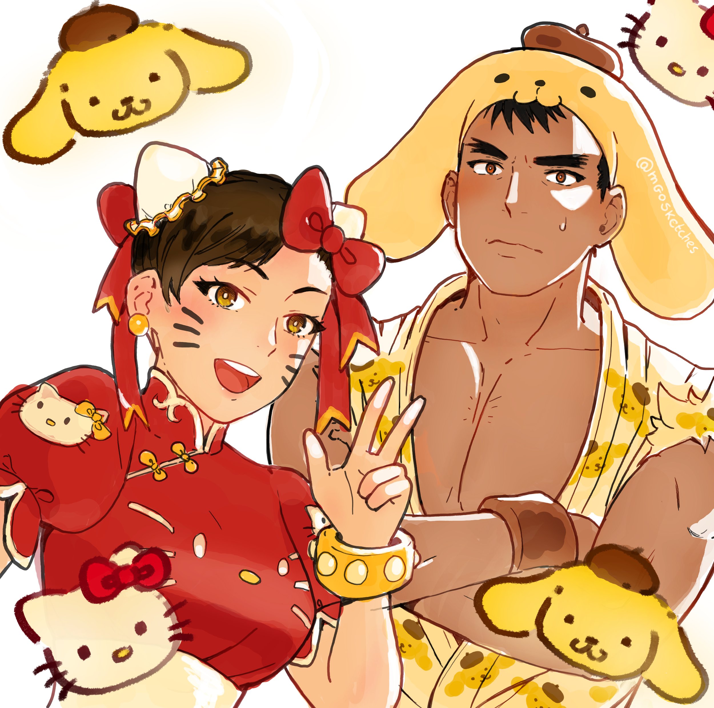 Chun-li and Ryu x Sanrio collab | Know Your Meme