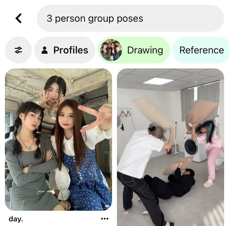 < 3 person group poses $$ day. How d Profiles Drawing Reference M