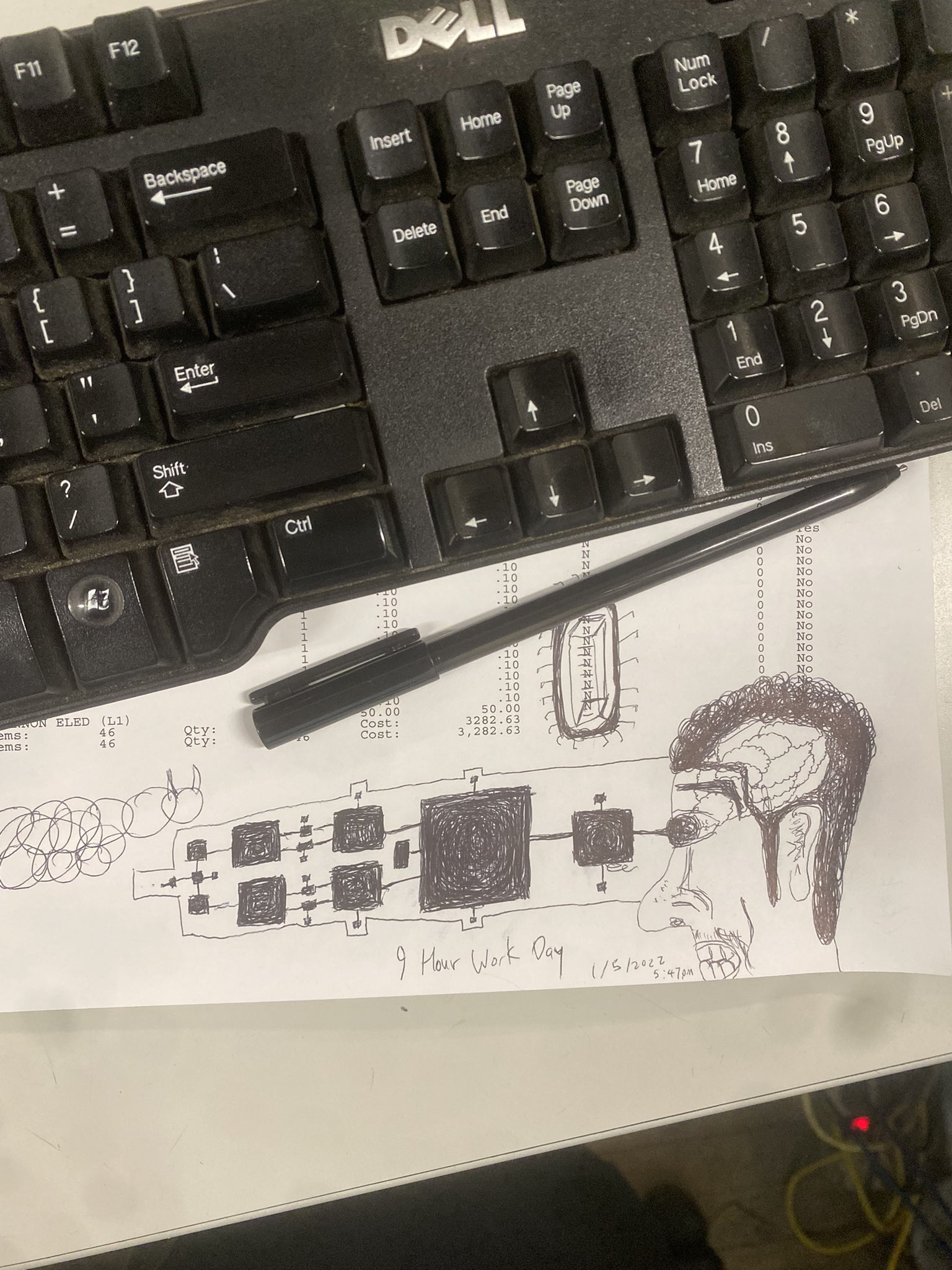 9 Hour Work Day Insane Drawing My Coworker Be Losing His Mind Bro / 9