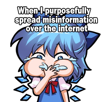 When I purposefully spread misinformation over the internet