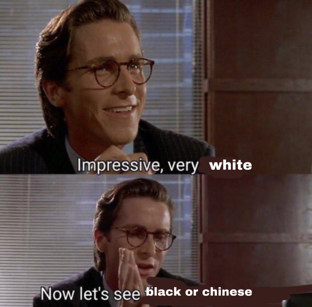 Impressive, very white Now let's see black or chinese