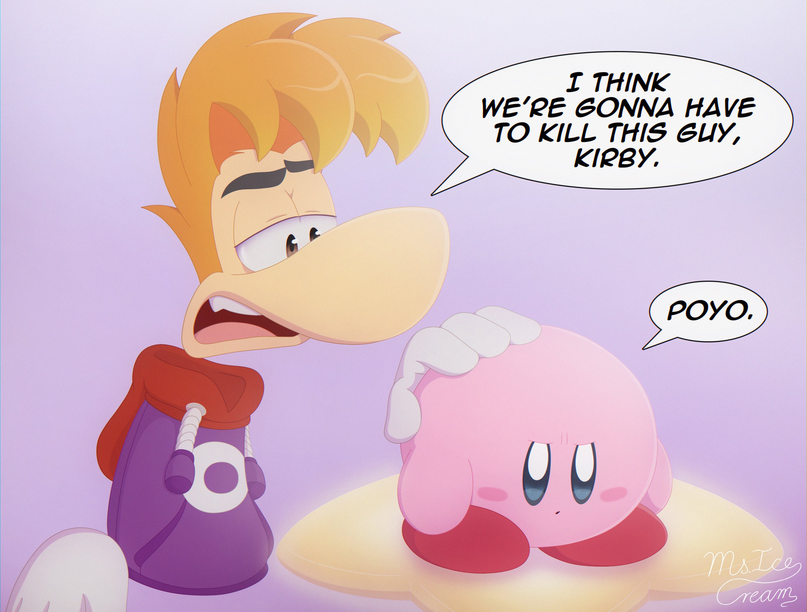 I THINK WE'RE GONNA HAVE TO KILL THIS GUY, KIRBY. 90 POYO. Ms Tee Cream