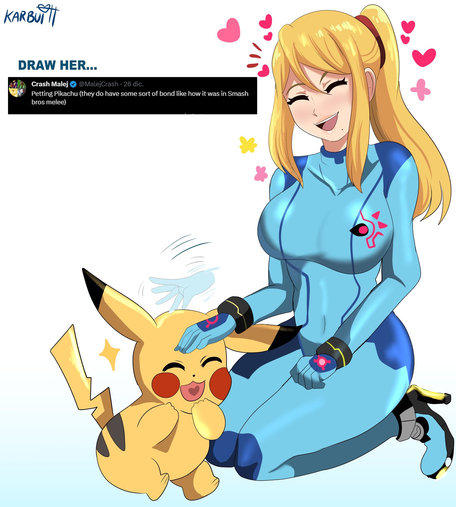 KARBU DRAW HER... Crash Malej @MalejCrash - 26 dic. Petting Pikachu (they do have some sort of bond like how it was in Smash bros melee)