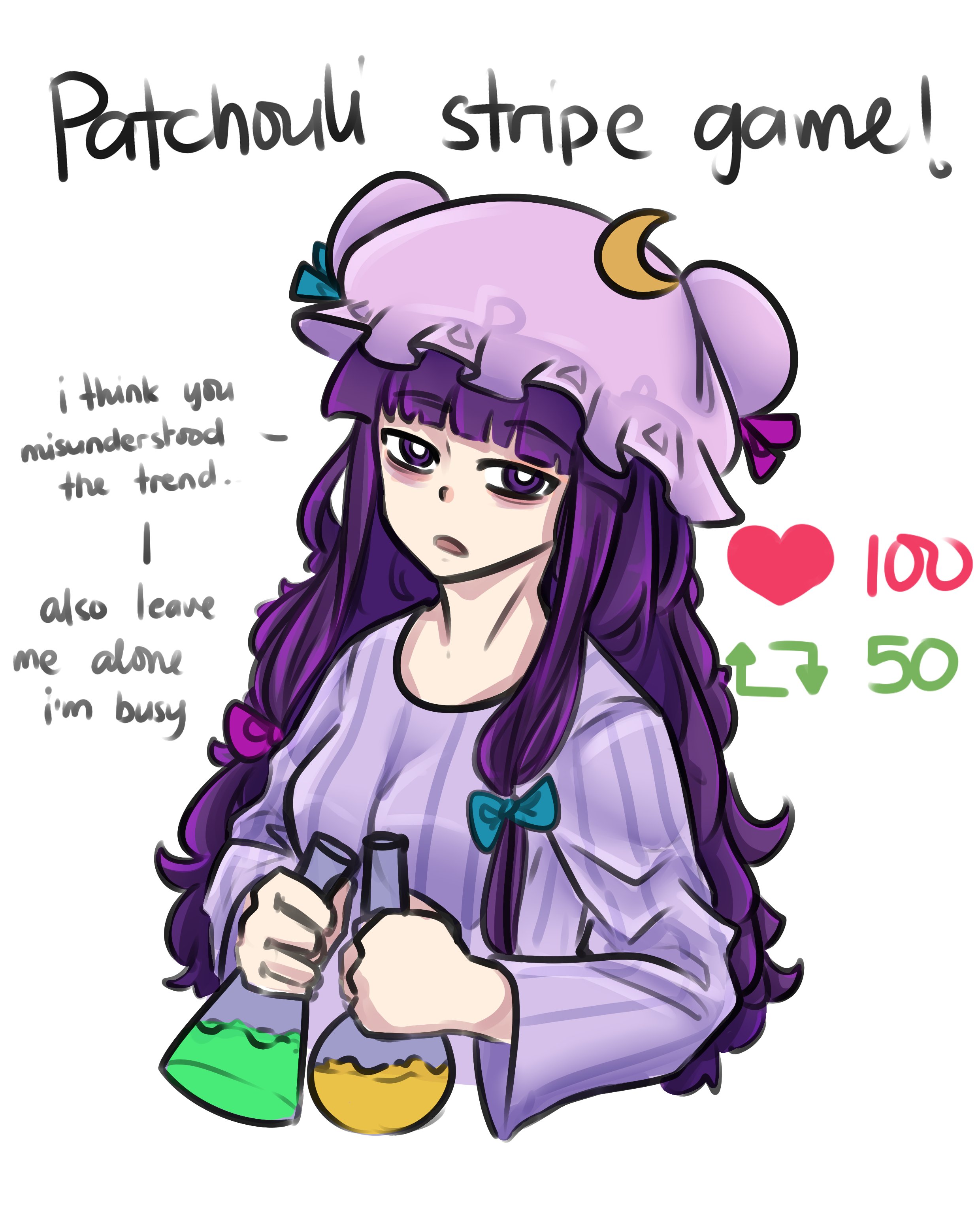 Patchouli stripe game! i think you misunderstood the trend. 1 also leave me alone i'm busy $ M 100 L 50