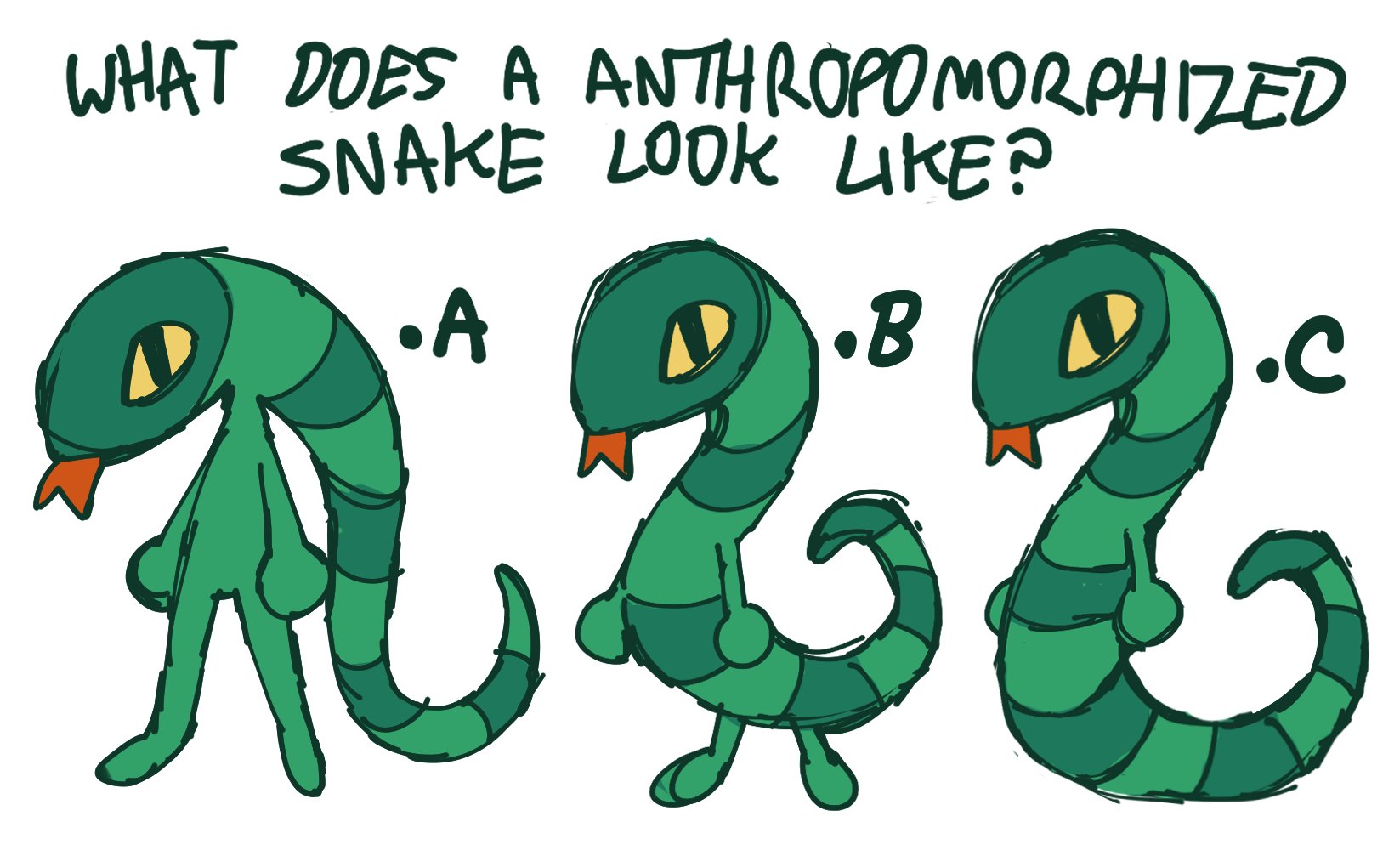 Could go into the Furries entry because anthro snake. Could also go into the Snake entry because snake.
I put this in here because the format is similar.