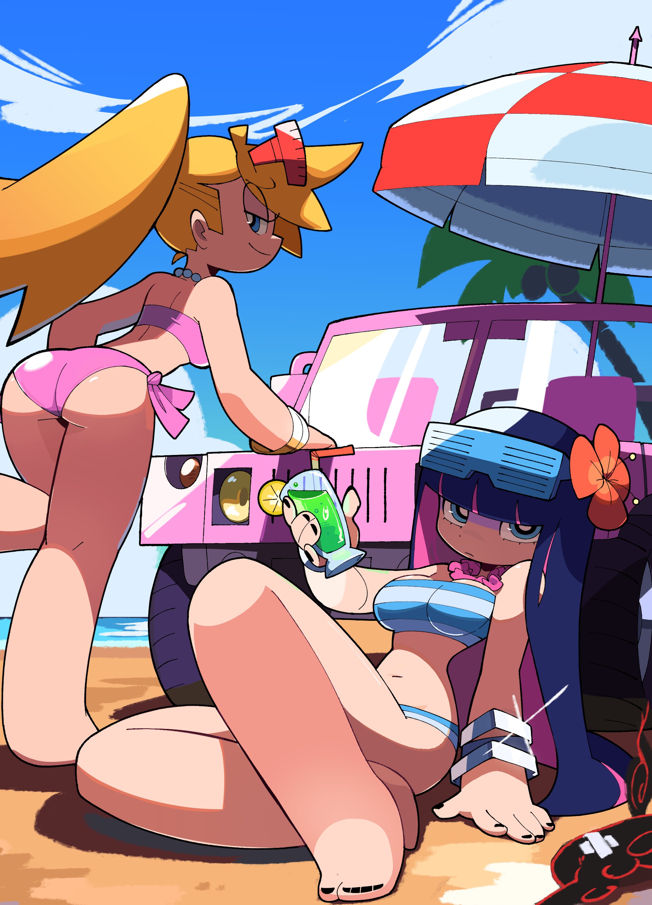panty and stocking beach day!! 😊