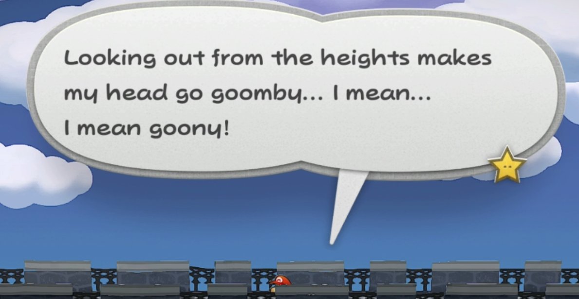 Looking out from the heights makes my head go goomby... I mean... I mean goony!