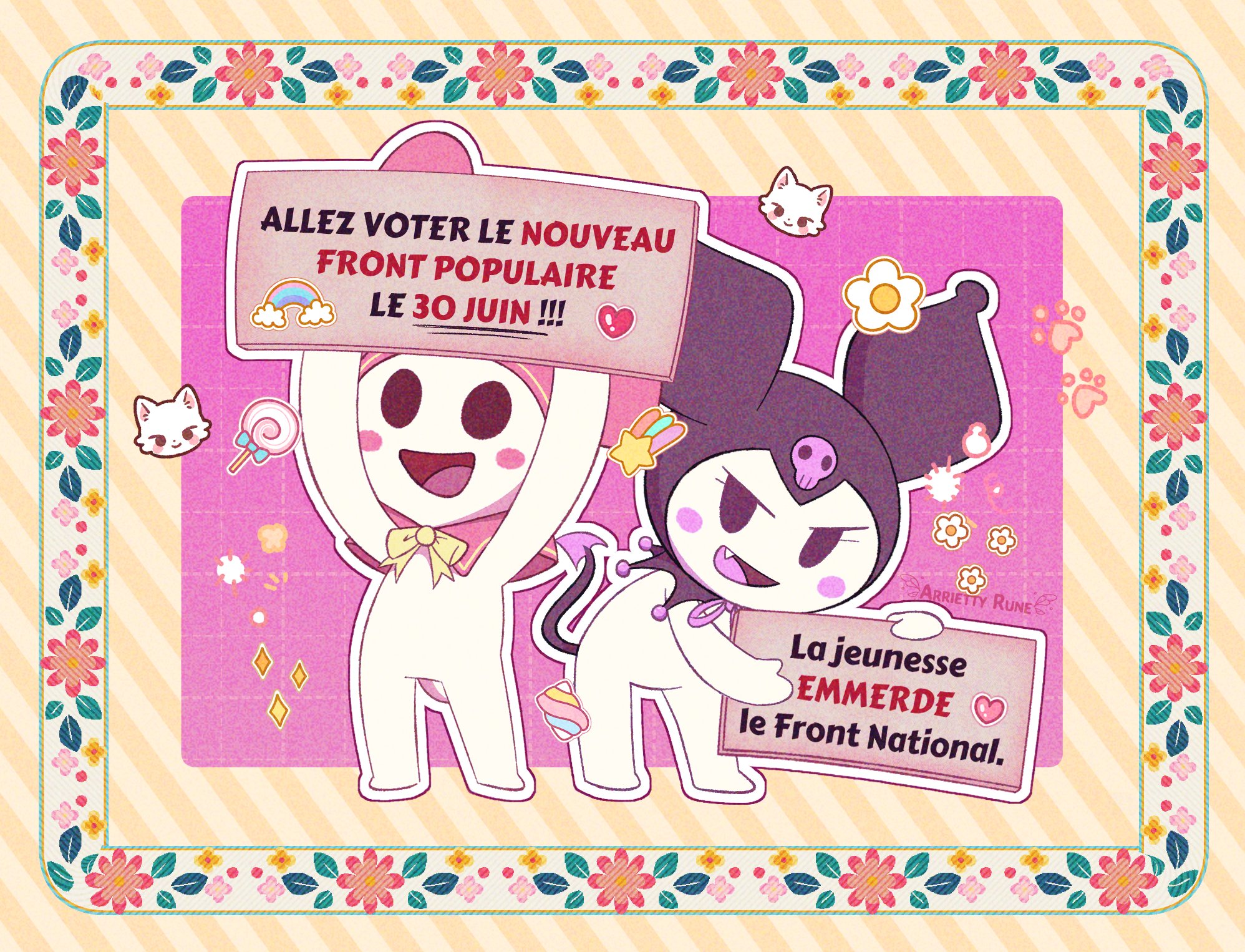 ALLEZ VOTER LE NOUVEAU FRONT POPULAIRE LE 30 JUIN !!! ARRIETTY RUNE La jeunesse EMMERDE le Front National. *