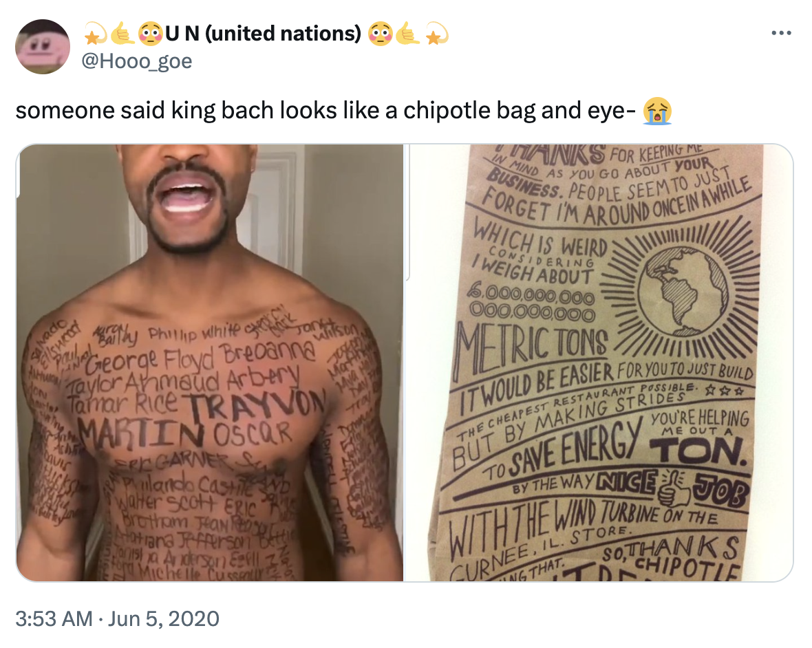 King Bach Chipotle Bag Meme Chipotle Bag Tattoos Know Your Meme