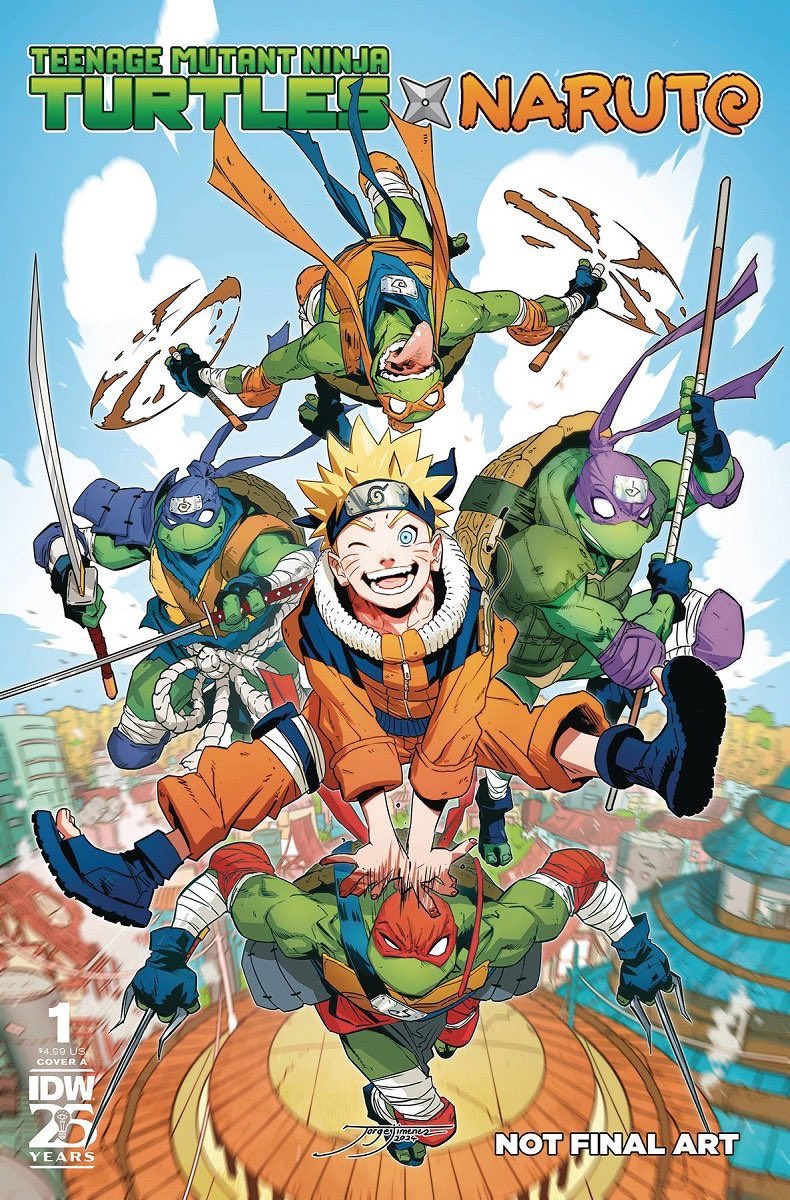 TEENAGE MUTANT NINJA TURTLES NARUTO $4.99 US COVER A IDW YEARS NOT FINAL ART