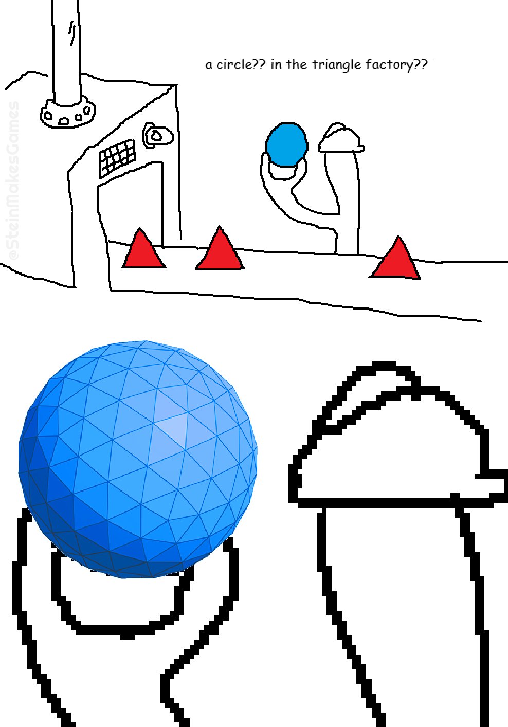 Nope Still Triangles A Circle In The Triangle Factory I Guess 
