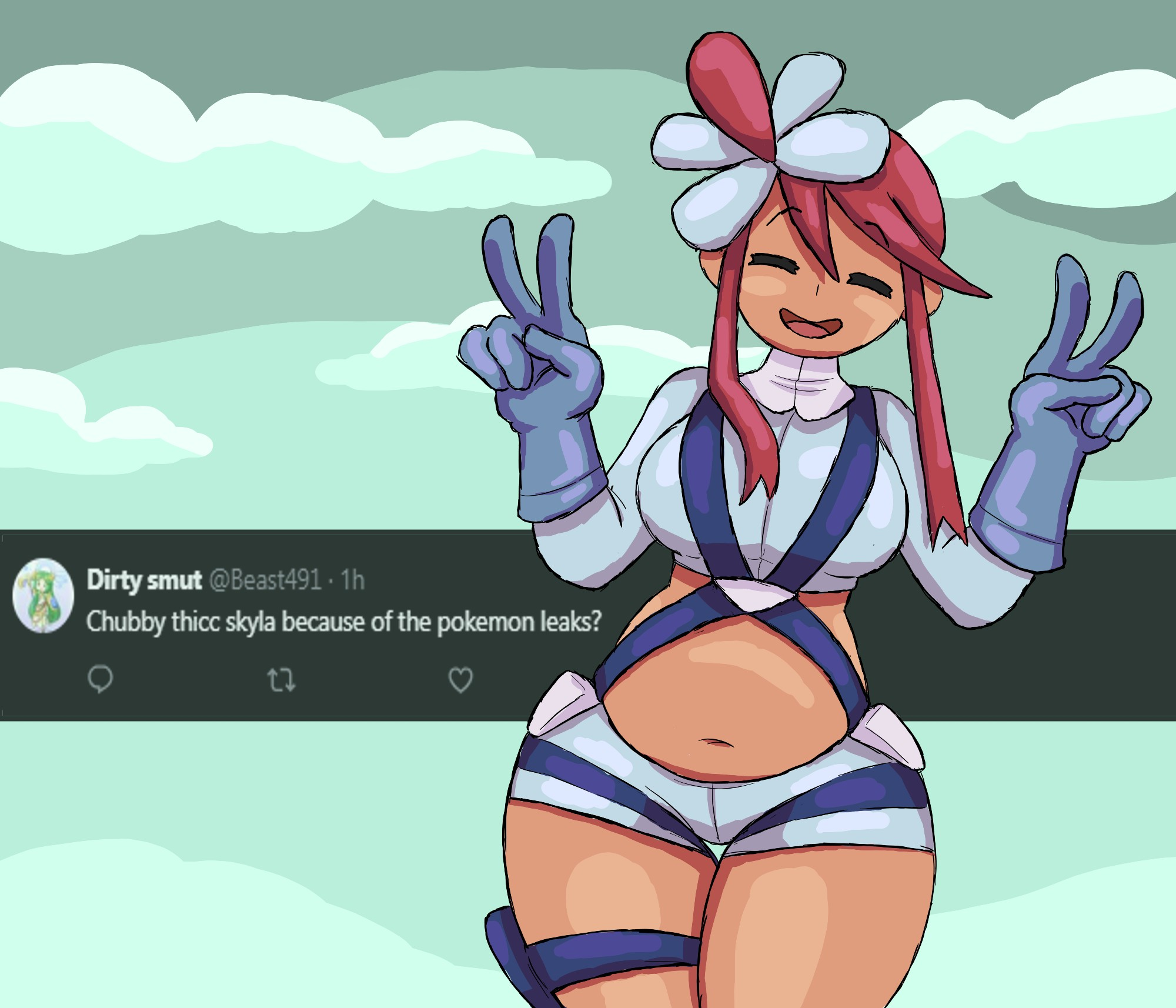 Dirty smut @Beast491 · 1h Chubby thicc skyla because of the pokemon leaks?