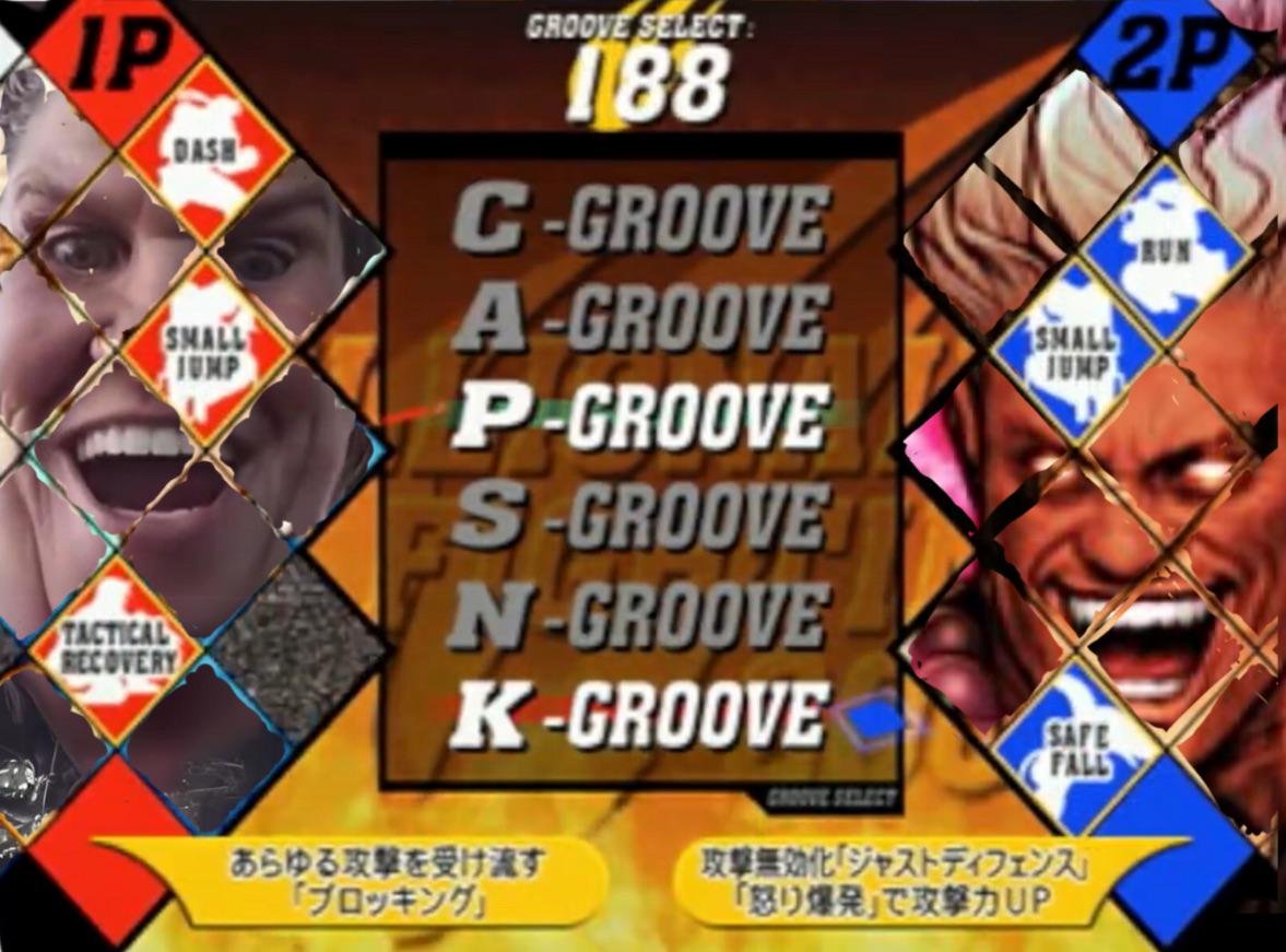 IP DASH TACTICAL RECOVERY SMALL JUMP GROOVE SELECT: 188 C-GROOVE A-GROOVE P-GROOVE S-GROOVE N-GROOVE K-GROOVE GROOVE SELECT あらゆる攻撃を受け流す 「ブロッキング」 SMALL JUMP SAFE FALL 攻撃無効化 「ジャストディフェンス」 「怒り爆発」で攻撃力UP 2P