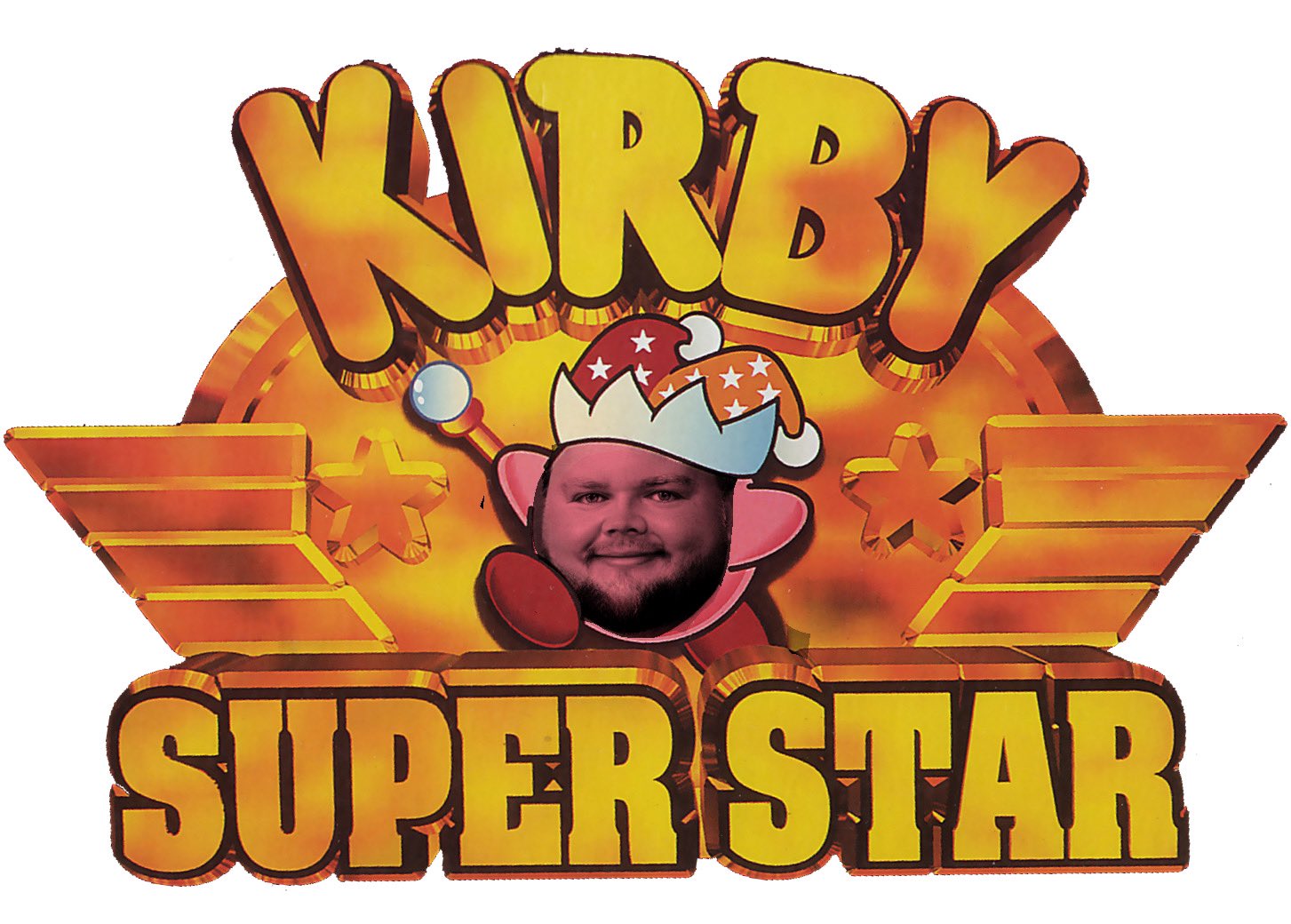 Babyface edit of J.D. Vance edited into Kirby Super Star logo