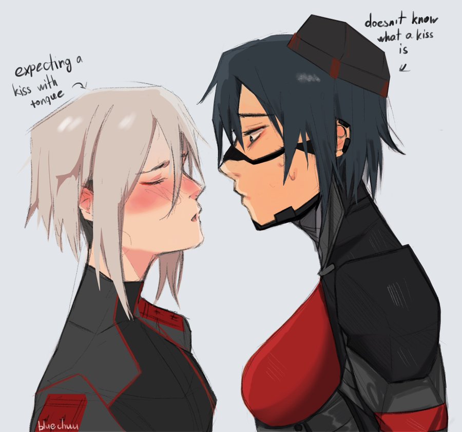 expecting a kiss with tongue doesn't know what a kiss is L blue chuu