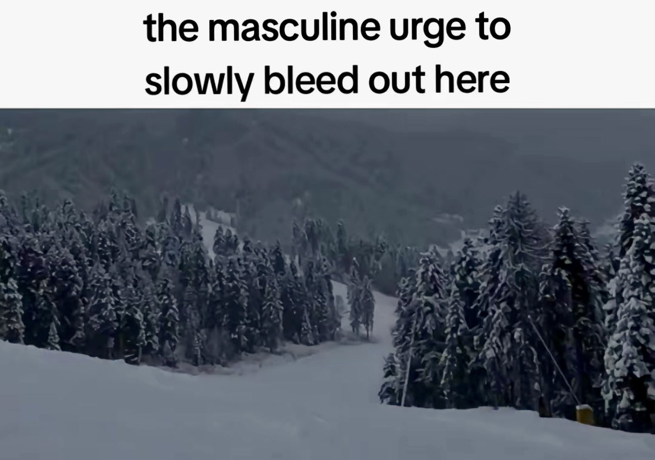 the masculine urge to slowly bleed out here