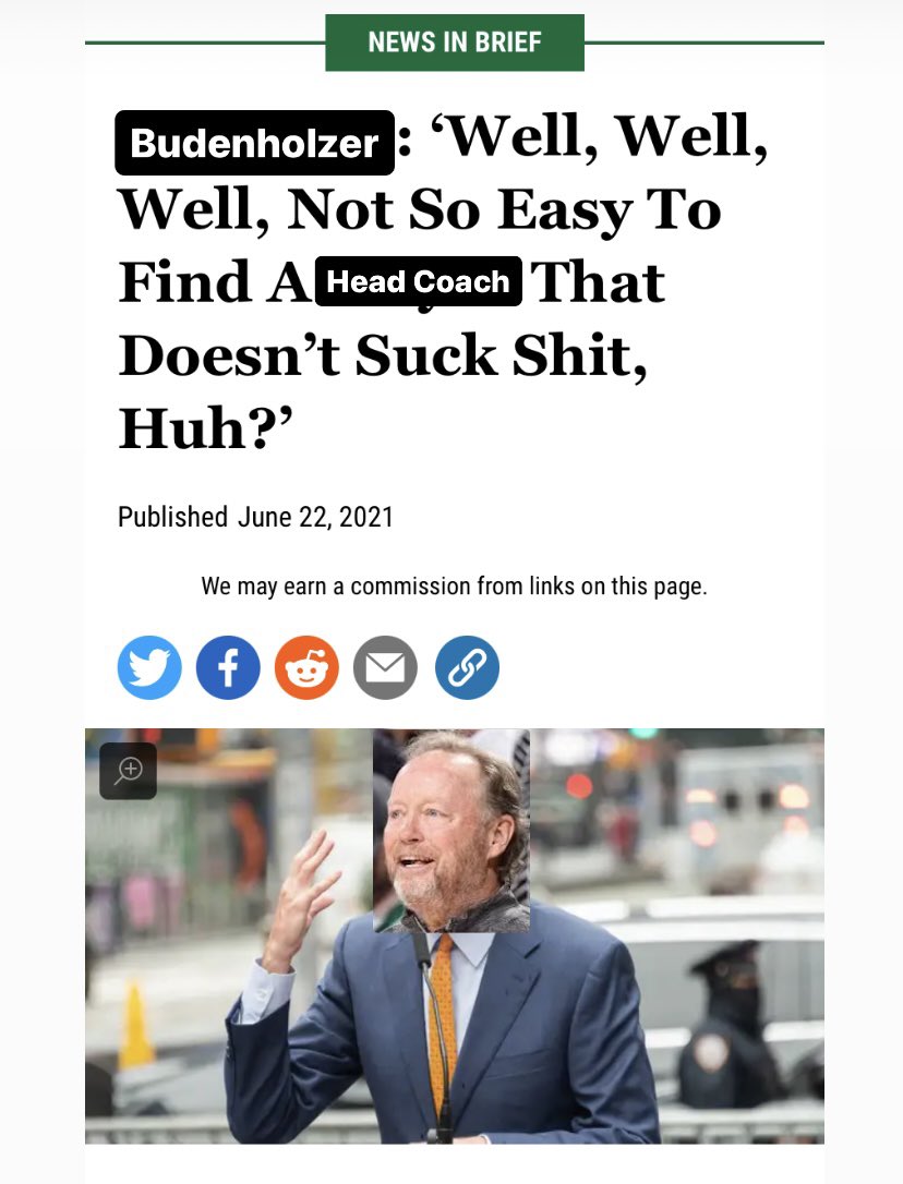 NEWS IN BRIEF Budenholzer: 'Well, Well, Well, Not So Easy To Find A Head Coach That Doesn't Suck S---, Huh?' Published June 22, 2021 We may earn a commission from links on this page. fo