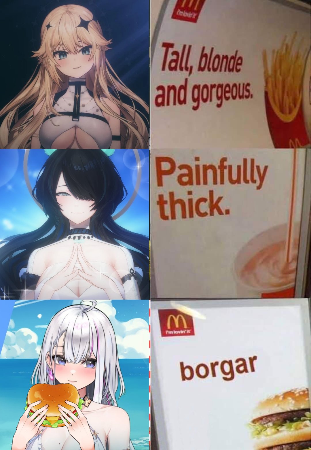 mlovir Tall, blonde and gorgeous. Painfully thick. M I'm lovin' it borgar