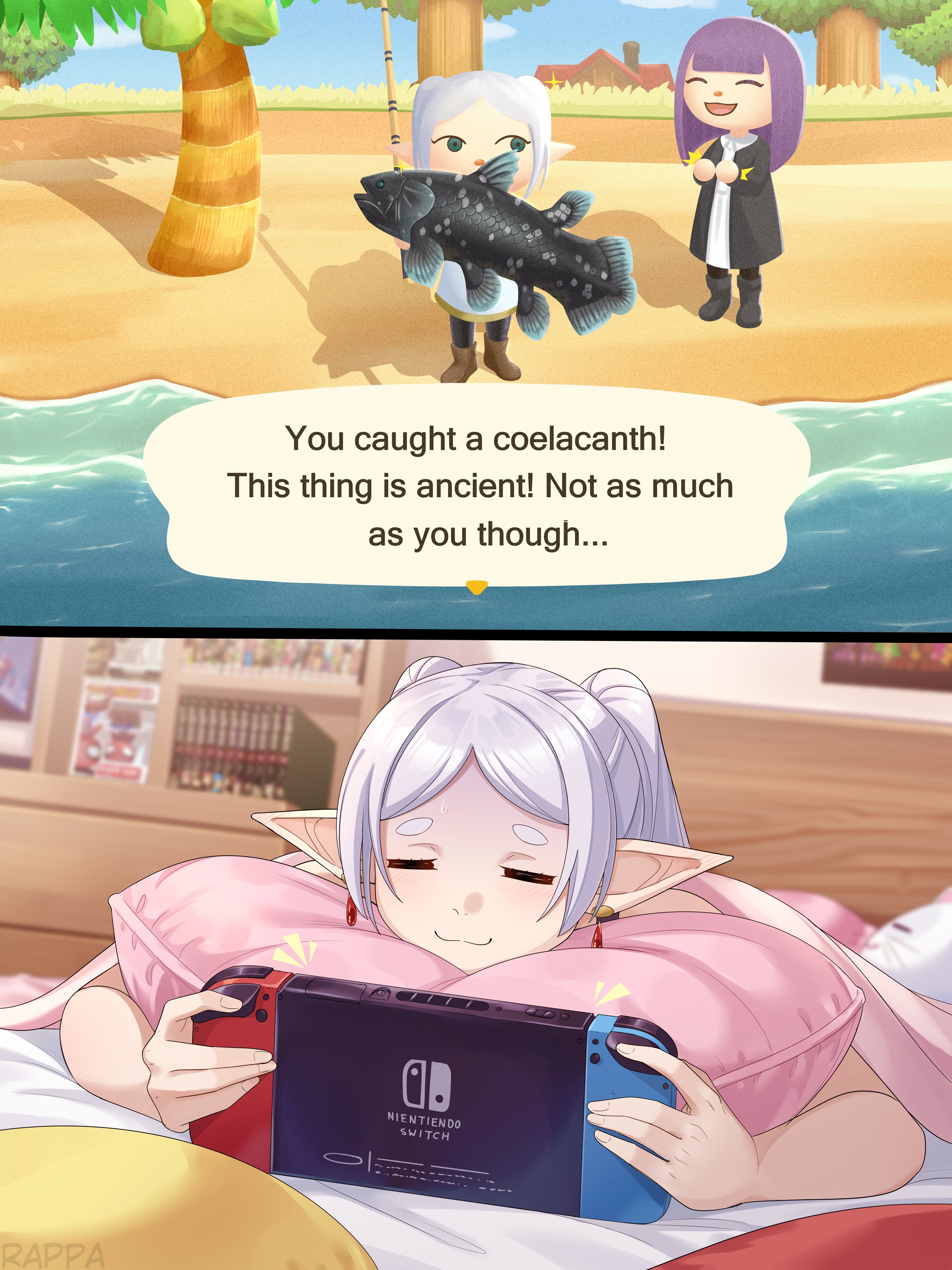 RAPPA You caught a coelacanth! This thing is ancient! Not as much as you though... a. NIENTIENDO SWITCH 0