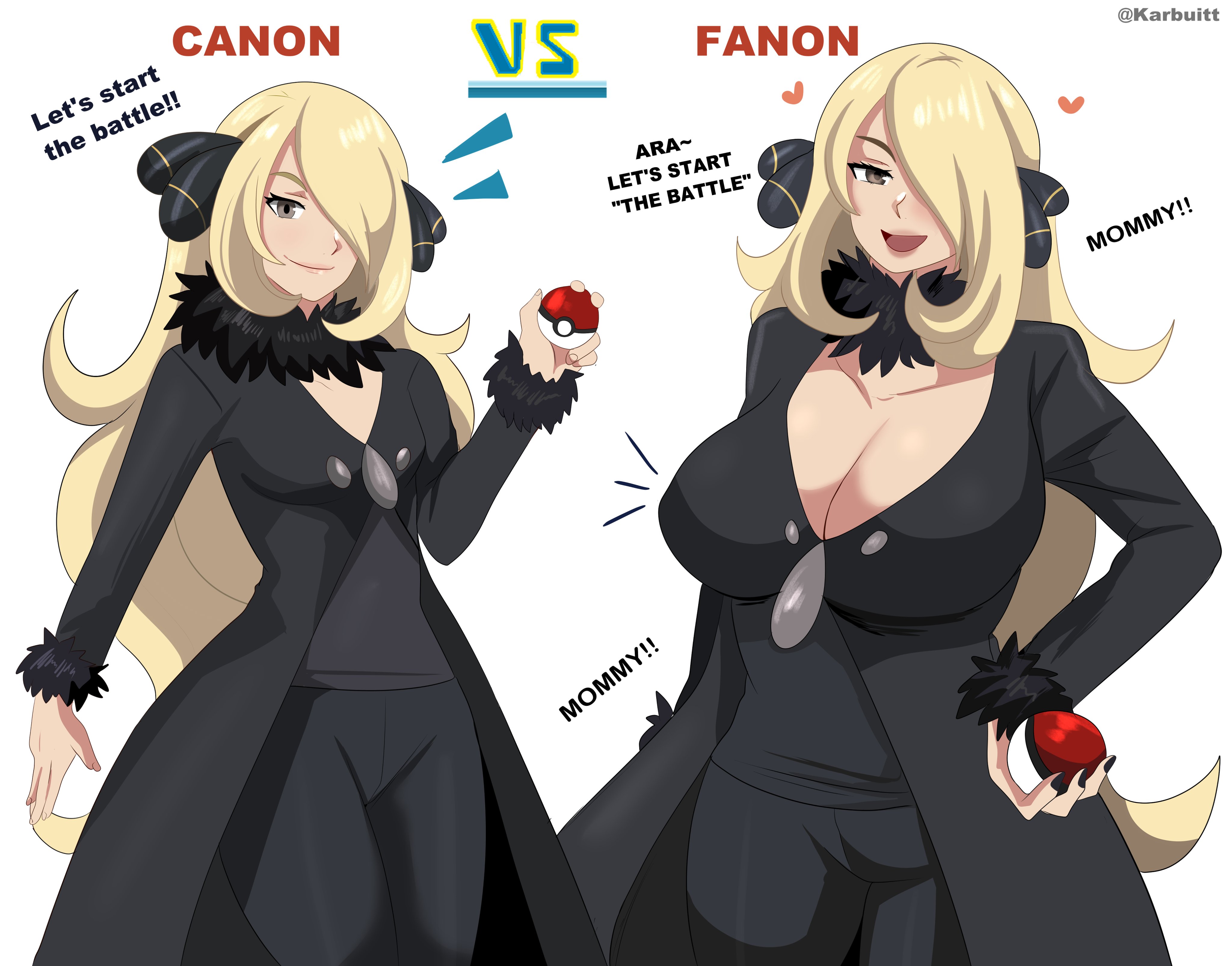 Let's start the battle!! CANON VS www MOMMY!! @Karbuitt FANON ARA~ LET'S START "THE BATTLE" MOMMY!!