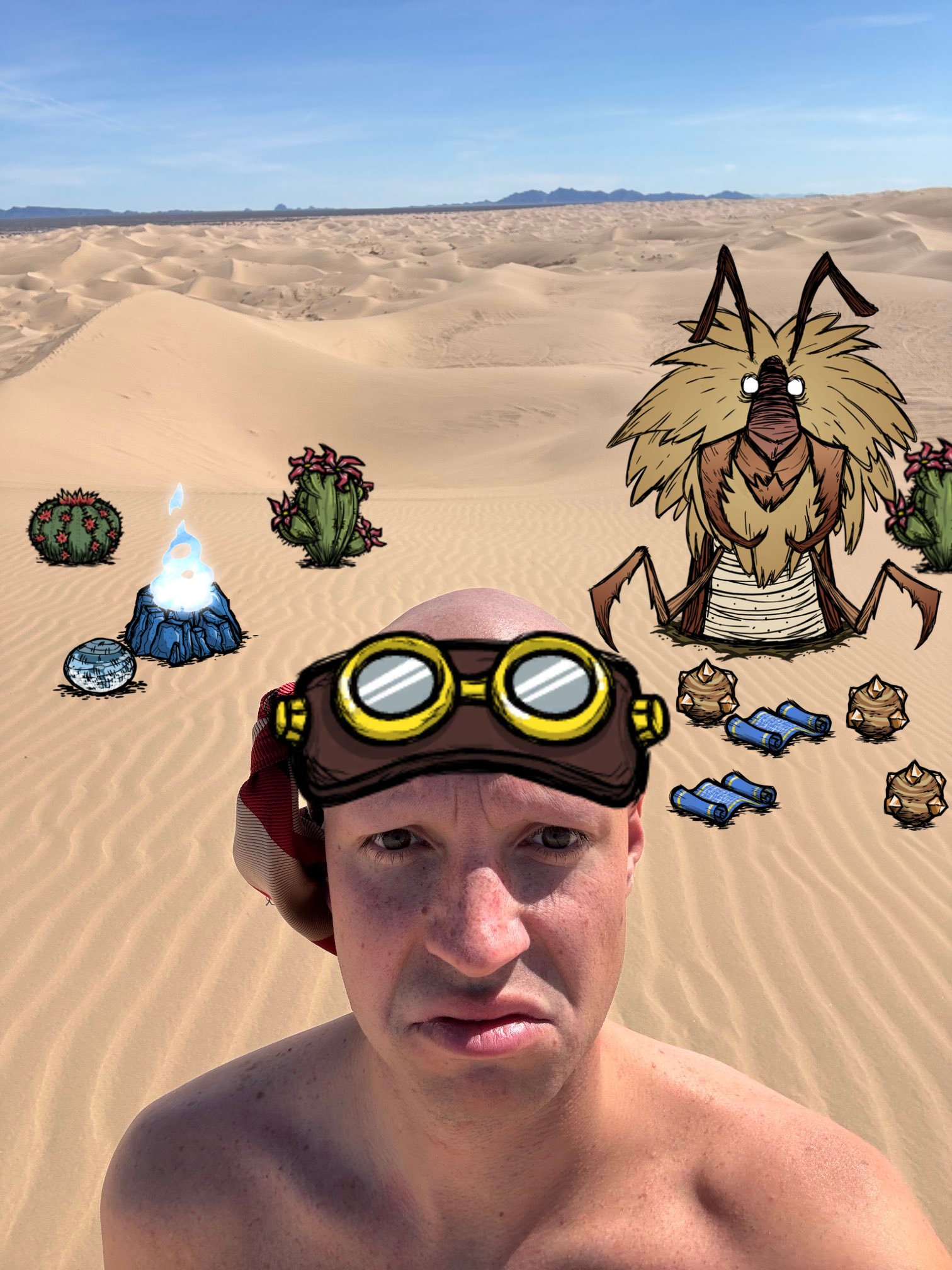 A Don't Starve version of the Dan Hentschel in the Desert meme.