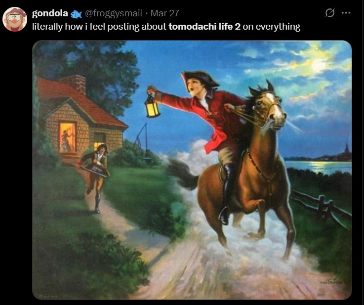 gondola @froggysmail Mar 27 literally how i feel posting about tomodachi life 2 on everything 0