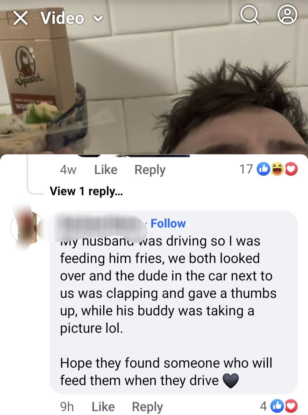 X Video v Squalch WOO 4w Like Reply 1700 View 1 reply... ⚫ Follow Iviy nusbanu was driving so I was feeding him fries, we both looked over and the dude in the car next to us was clapping and gave a thumbs. up, while his buddy was taking a picture lol. Hope they found someone who will feed them when they drive 9h Like Reply 4 ❤