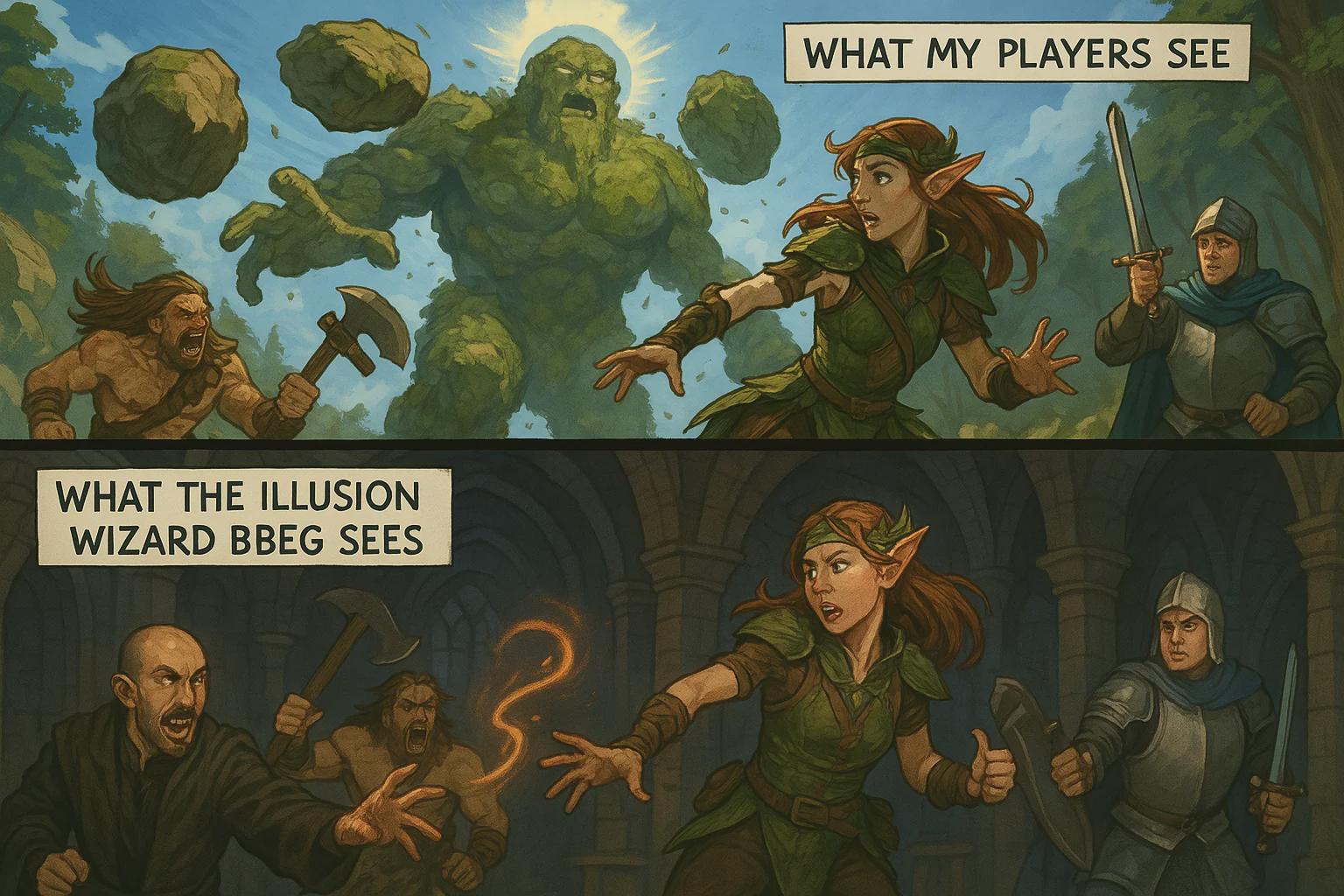 Ⓡ WHAT THE ILLUSION WIZARD BBEG SEES WHAT MY PLAYERS SEE