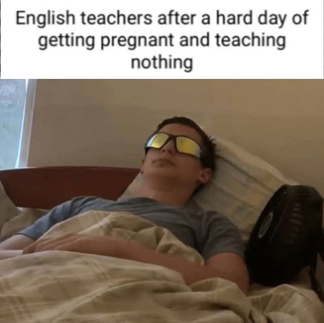English teachers after a hard day of getting pregnant and teaching nothing