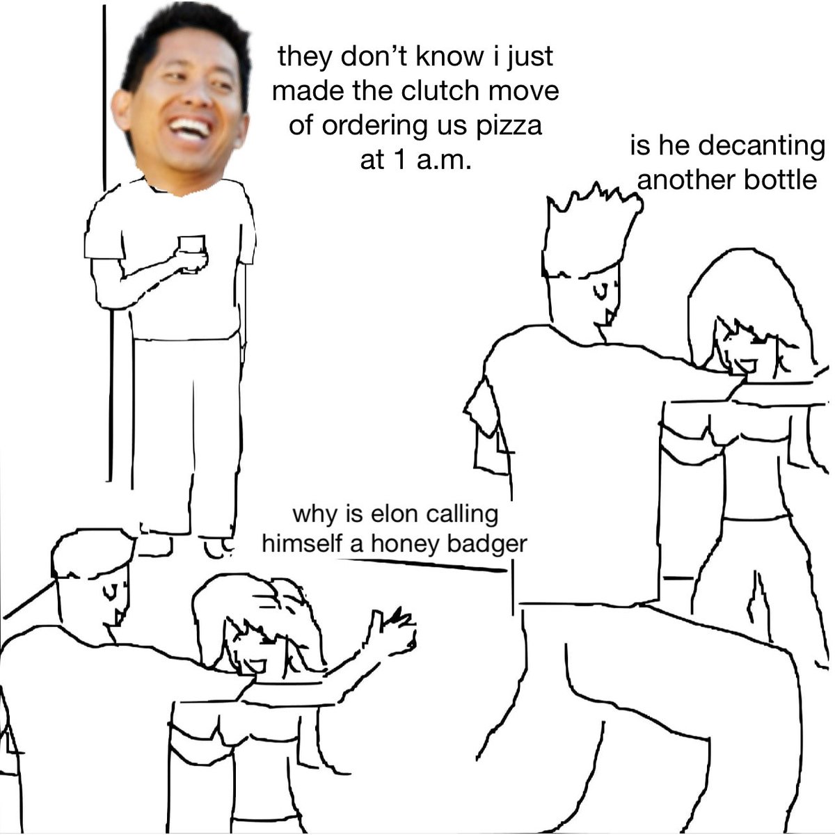 "They Don't Know":https://knowyourmeme.com/memes/i-wish-i-was-at-home-they-dont-know meme about a viral tweet by X user @PeterPham.
