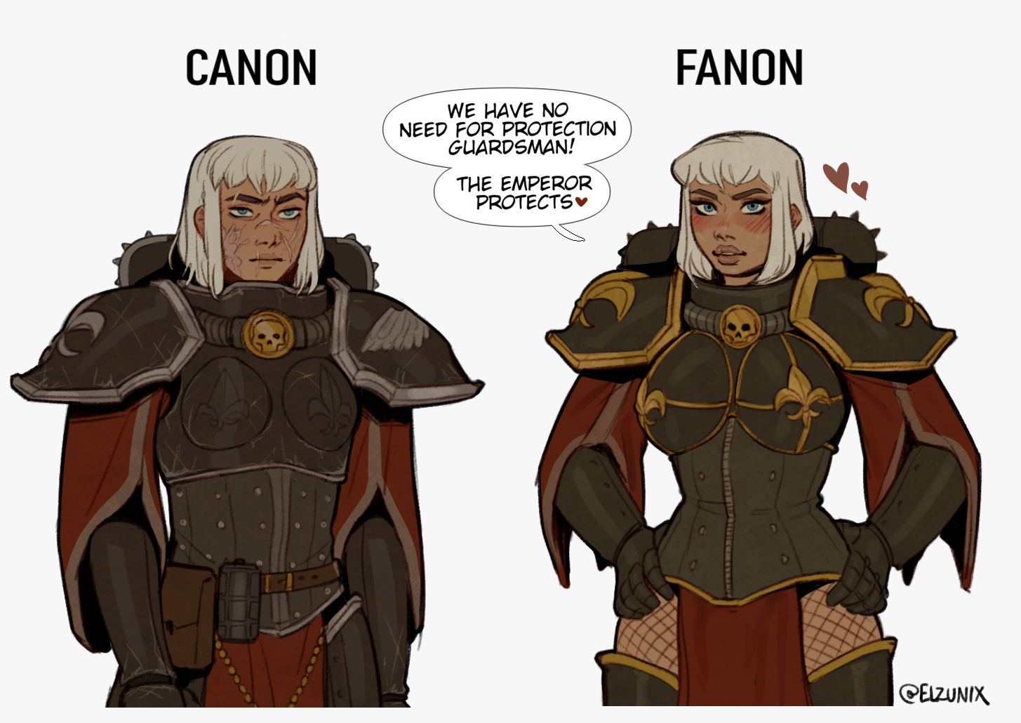 CANON WE HAVE NO NEED FOR PROTECTION GUARDSMAN! THE EMPEROR PROTECTS♥ FANON PELZUNIX
