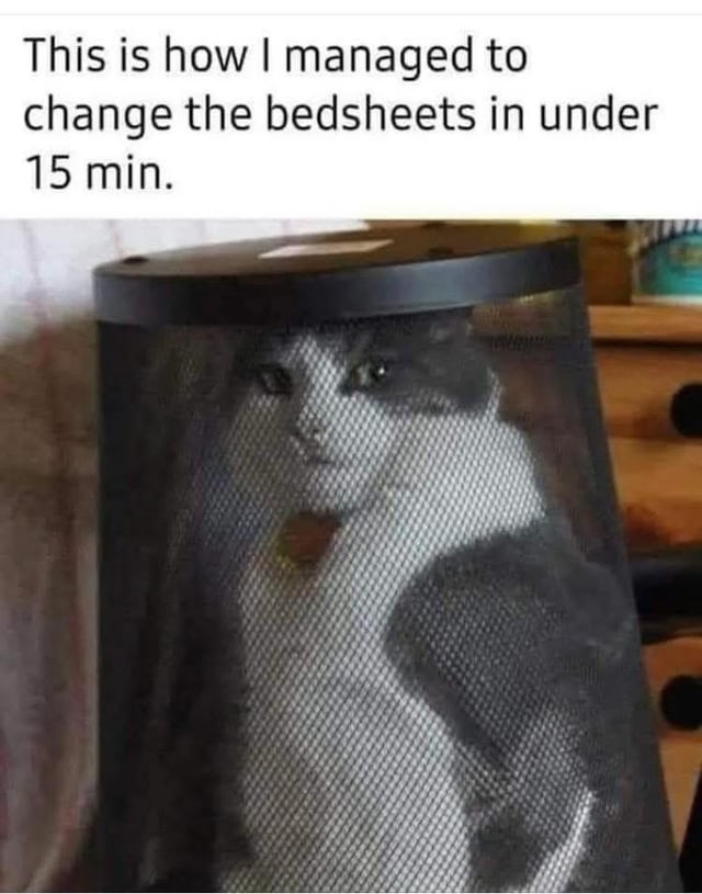 This is how I managed to change the bedsheets in under 15 min.