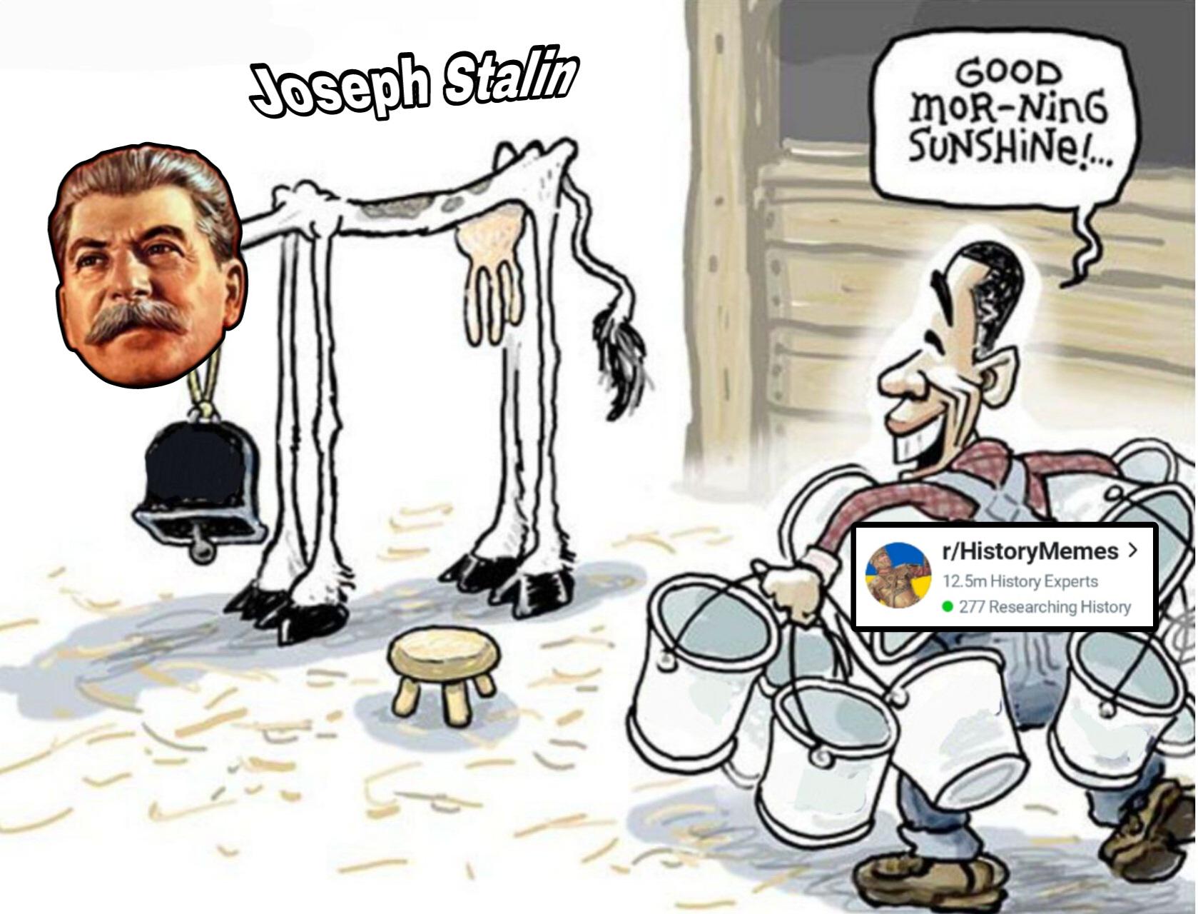 Joseph Stalin GOOD moR-NinG SUNSHINE!... r/History Memes > 12.5m History Experts 277 Researching History