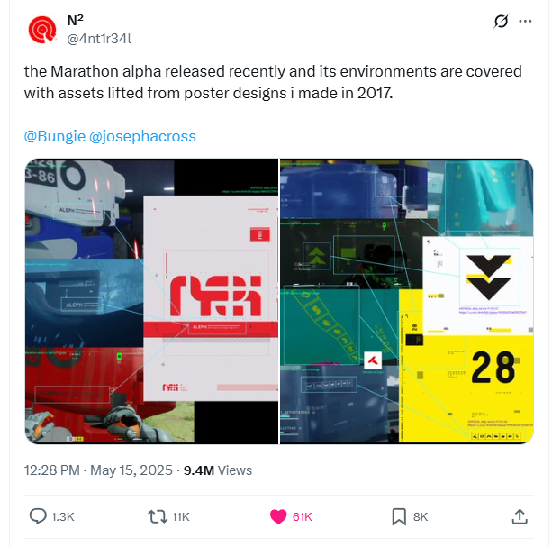 for the unaware this is the FOURTH time bungie has been caught doing this in a game and this seems to be the worse one yet.
Not only did they stealed posters from this artist's portfolio, they stole THE WHOLE ASS PORTFOLIO, the artist hid LOSS of all f------ things, in their art as a joke and its now full on evidence of the plagarism and theft.