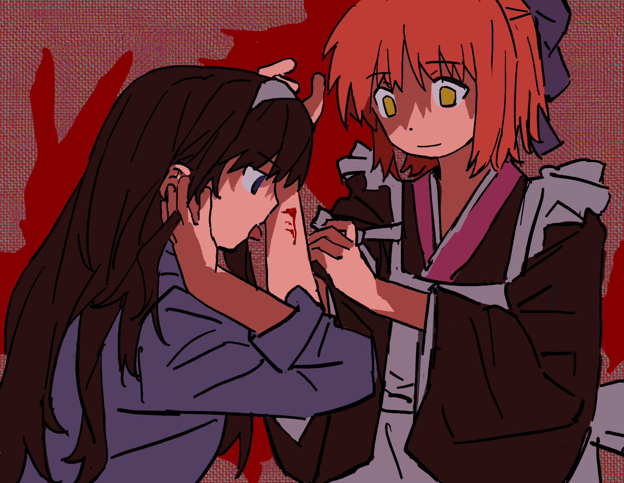 Akiha and Kohaku by @aoymkyo