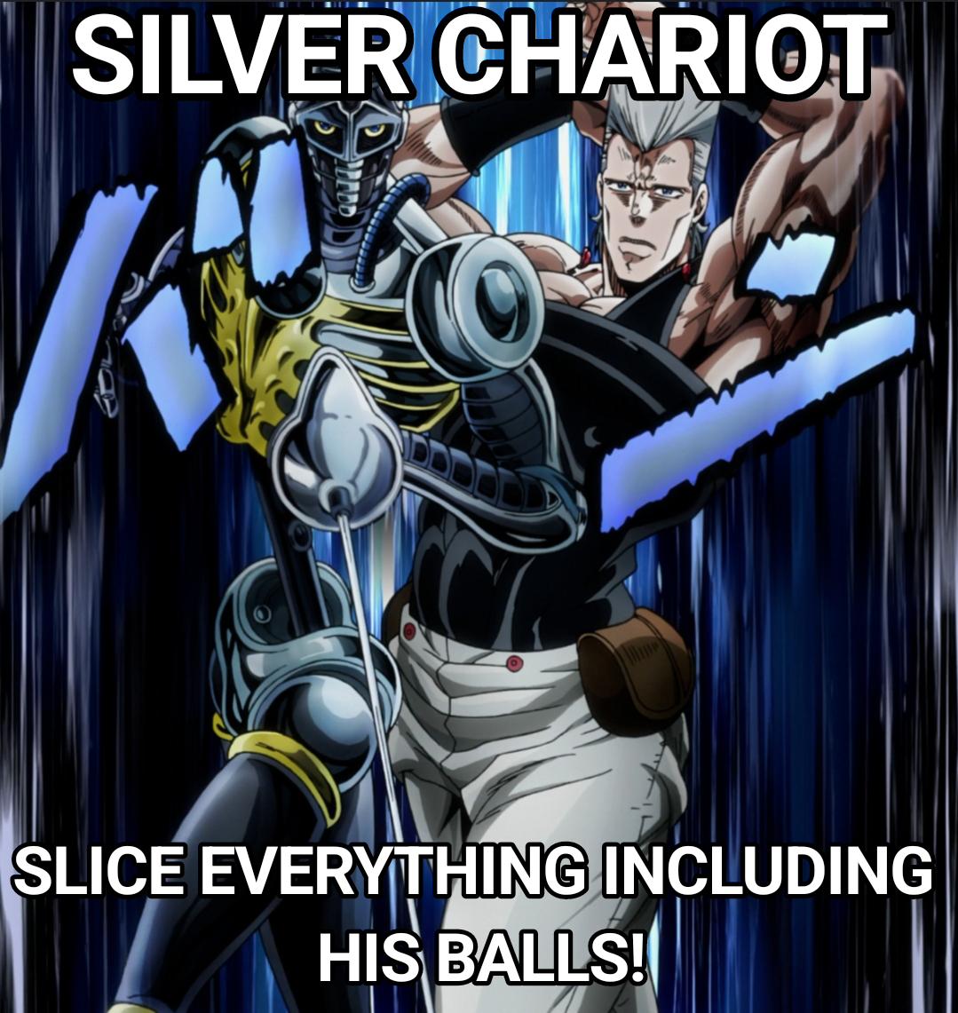 SILVER CHARIOT SLICE EVERYTHING INCLUDING HIS BALLS!