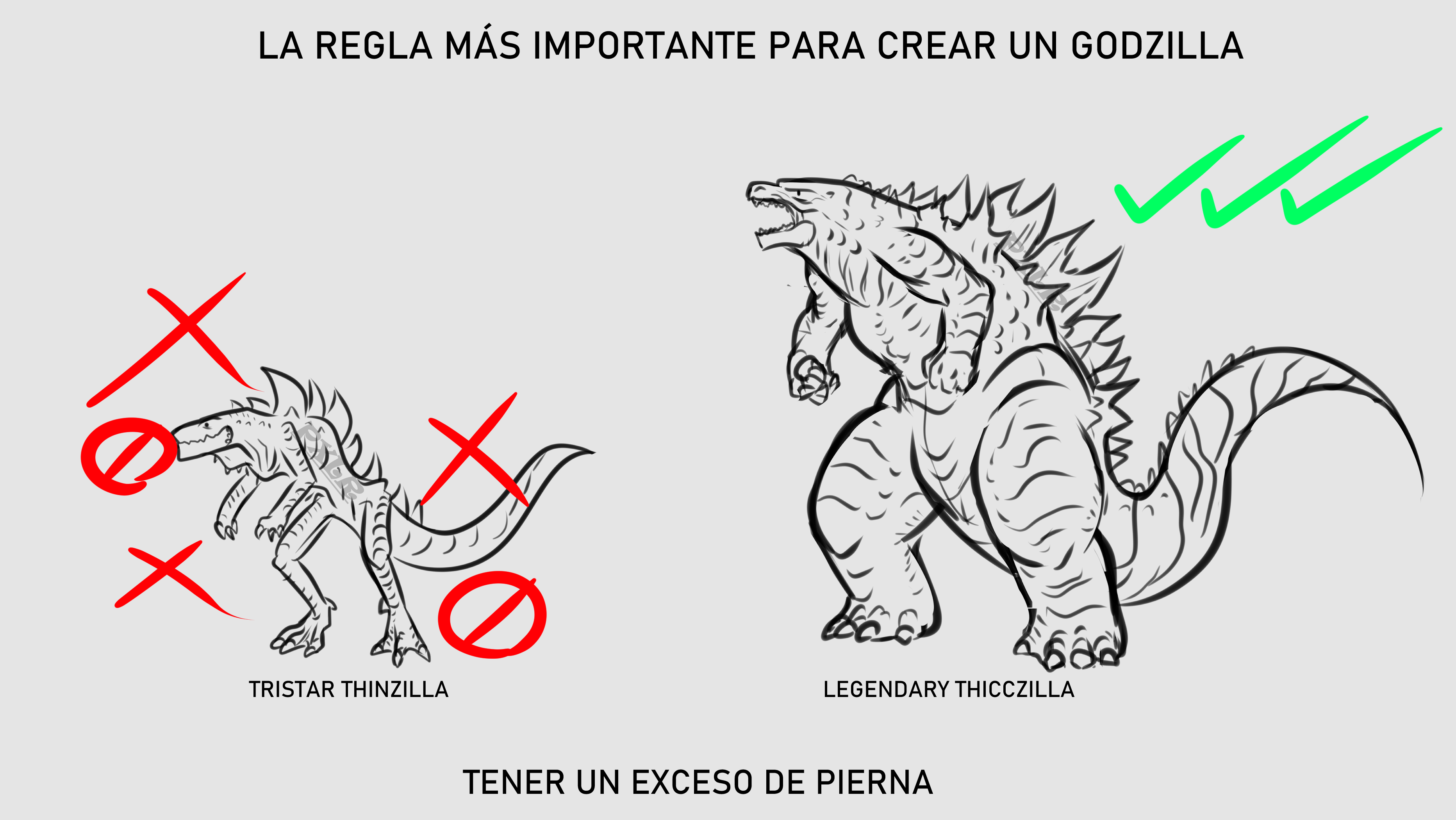 LA REGLA MÁS IMPORTANTE PARA CREAR UN GODZILLA TRISTAR THINZILLA LEGENDARY THICCZILLA TENER UN EXCESO DE PIERNA