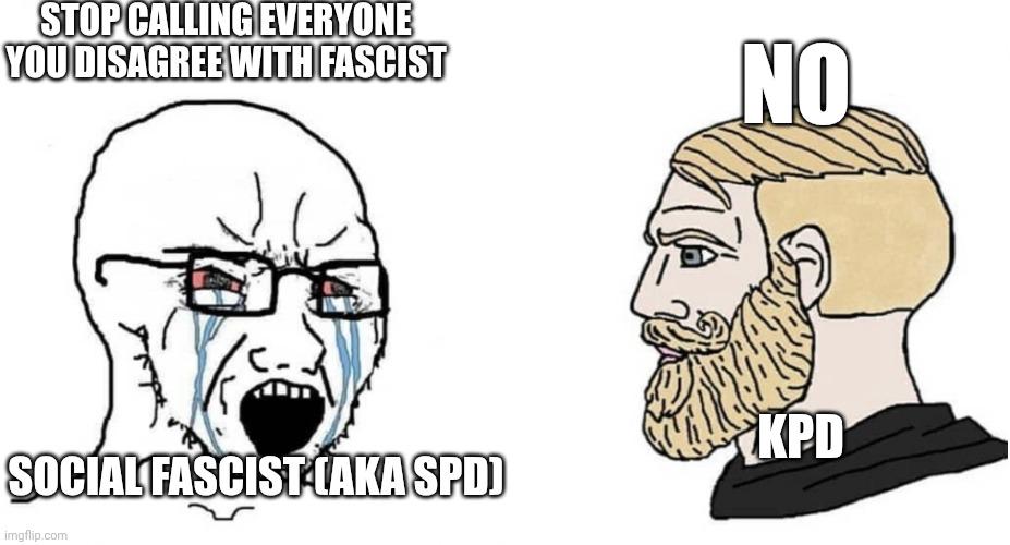 STOP CALLING EVERYONE YOU DISAGREE WITH FASCIST NO SOCIAL FASCIST LAKA SPD) imgflip.com KPD