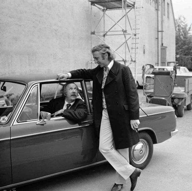 Gene Wilder and Jack Albertson and a BMW 1602, 1971