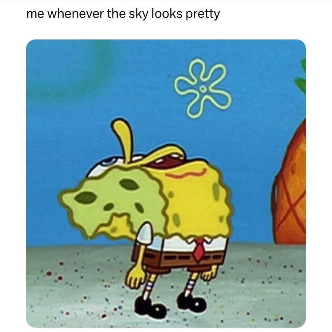 me whenever the sky looks pretty