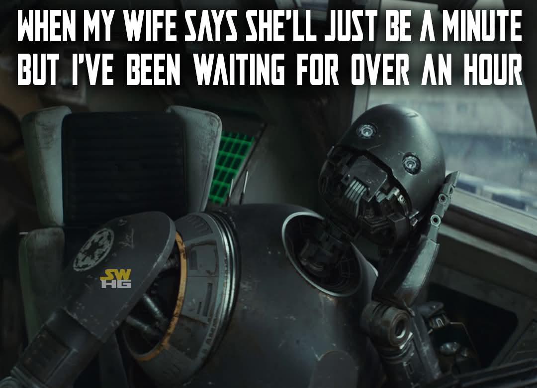 WHEN MY WIFE SAYS SHE'LL JUST BE A MINUTE BUT I'VE BEEN WAITING FOR OVER AN HOUR 龍