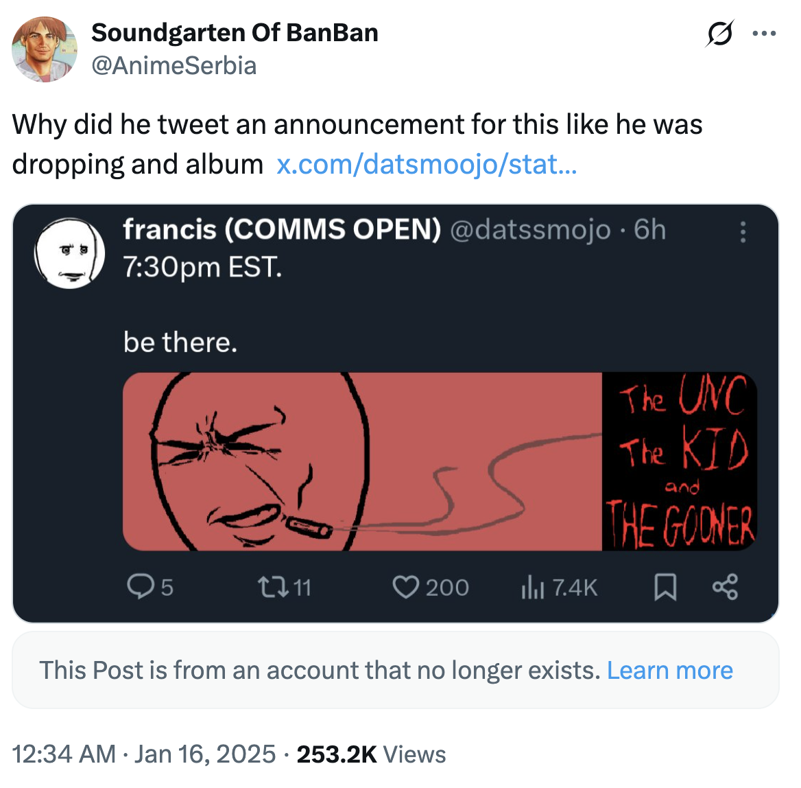 A "tweet":https://knowyourmeme.com/memes/sites/twitter-x joking about "Fallenchungus":https://knowyourmeme.com/memes/people/fallenchungus admitting to having a fart "fetish":https://knowyourmeme.com/memes/subcultures/internet-paraphilias.