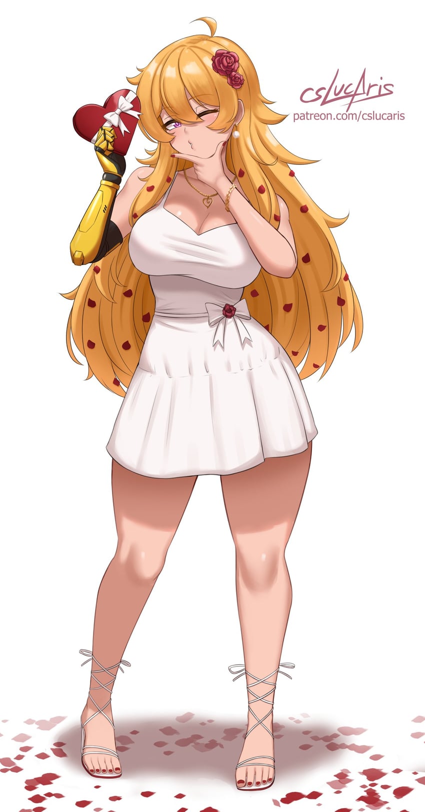 (RWBY VALENTINES COLLAB! I was part of Team RWBY and I got the honor of drawing Yang.) - by cslucaris