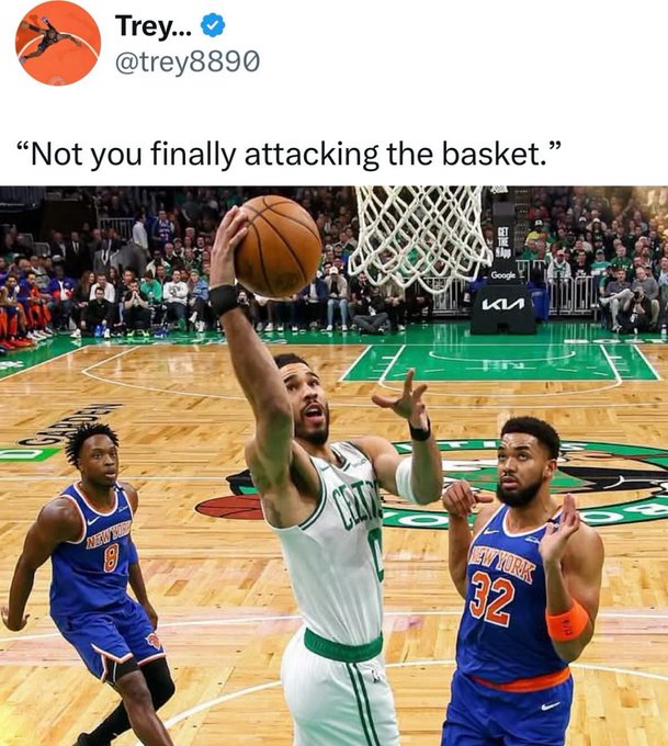 Trey... @trey8890 "Not you finally attacking the basket." NEW HE EW YORK 32 F Google КИ